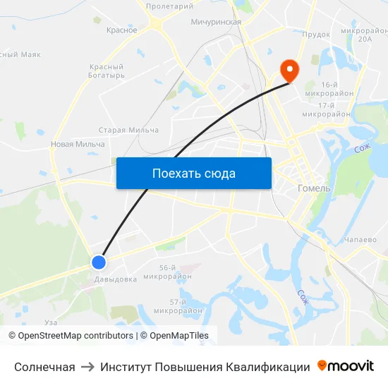 Солнечная to Институт Повышения Квалификации map