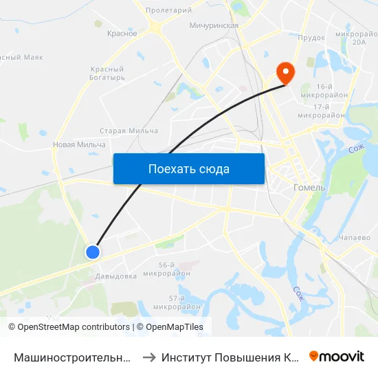 Машиностроительный Колледж to Институт Повышения Квалификации map