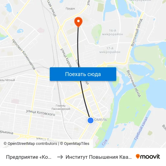 Предприятие «Коминтерн» to Институт Повышения Квалификации map