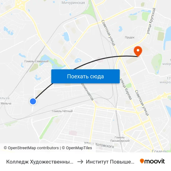 Колледж Художественных Промыслов (Посадка) to Институт Повышения Квалификации map