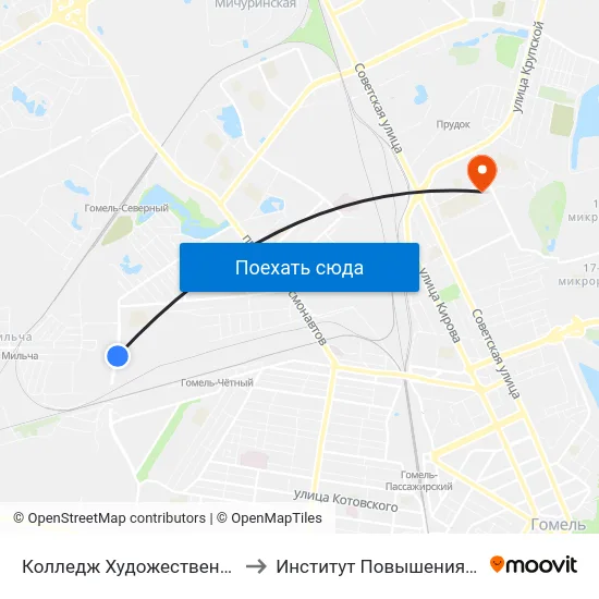 Колледж Художественных Промыслов to Институт Повышения Квалификации map