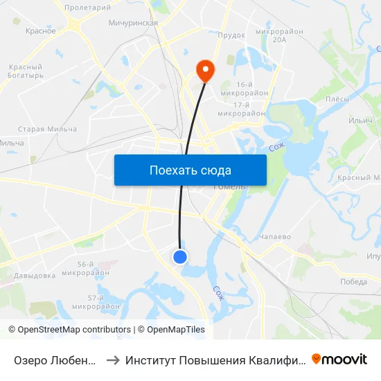Озеро Любенское to Институт Повышения Квалификации map