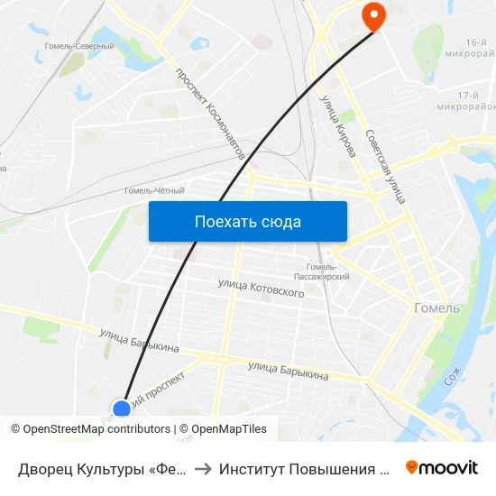 Дворец Культуры «Фестивальный» to Институт Повышения Квалификации map