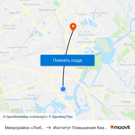 Микрорайон «Любенский» to Институт Повышения Квалификации map