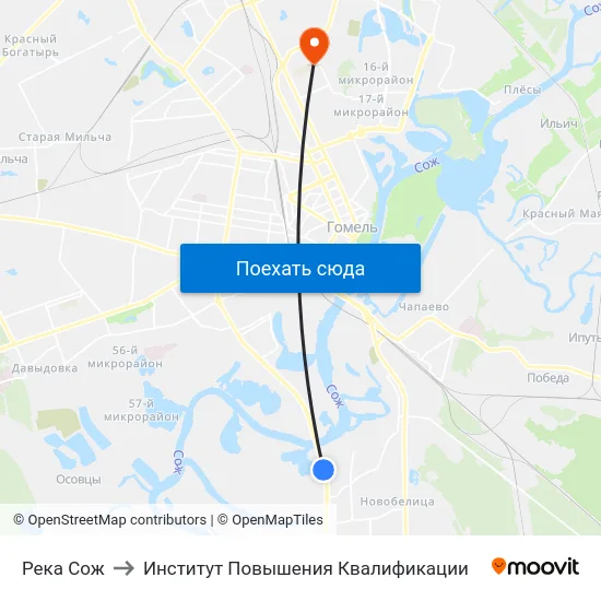 Река Сож to Институт Повышения Квалификации map