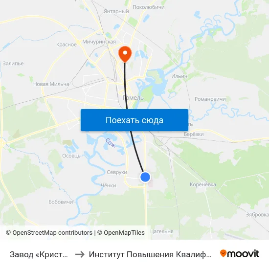 Завод «Кристалл» to Институт Повышения Квалификации map