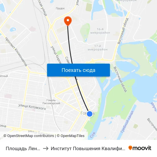 Площадь Ленина to Институт Повышения Квалификации map