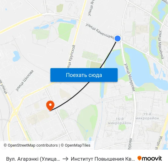 Вул. Агарэнкі (Улица Огоренко) to Институт Повышения Квалификации map