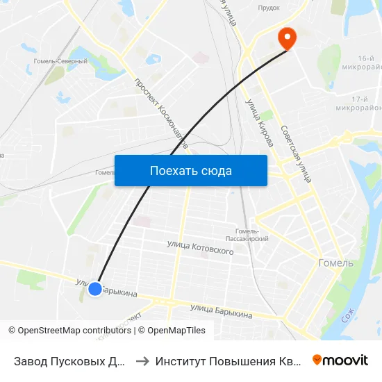 Завод Пусковых Двигателей to Институт Повышения Квалификации map