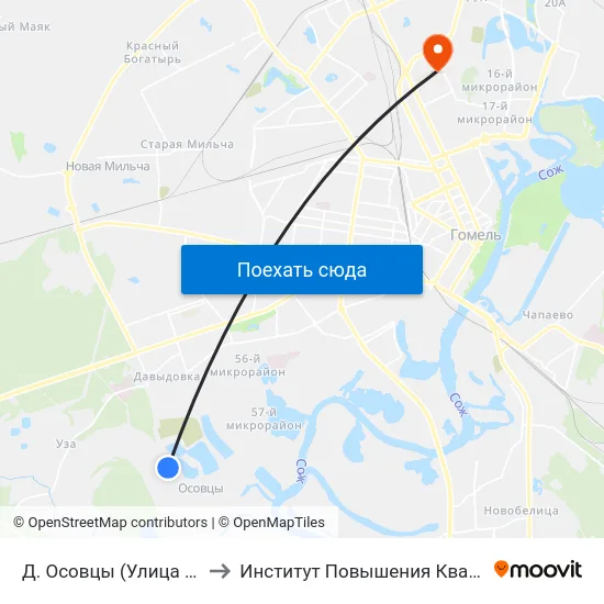 Д. Осовцы (Улица Победы) to Институт Повышения Квалификации map