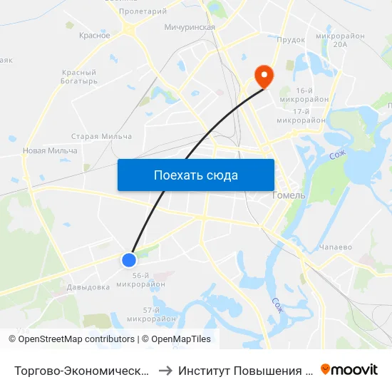 Торгово-Экономический Университет to Институт Повышения Квалификации map