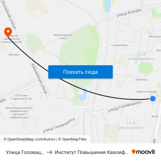 Улица Головацкого to Институт Повышения Квалификации map