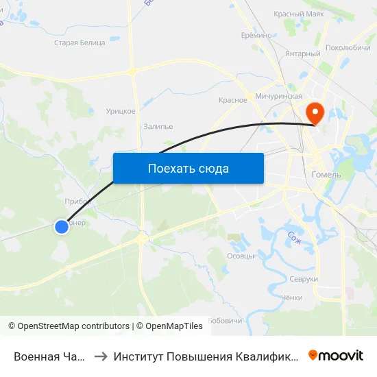 Военная Часть to Институт Повышения Квалификации map