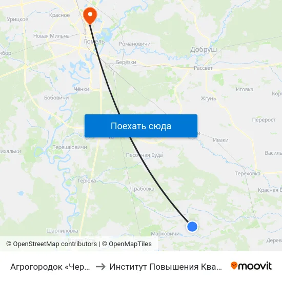 Агрогородок «Черетянка» to Институт Повышения Квалификации map