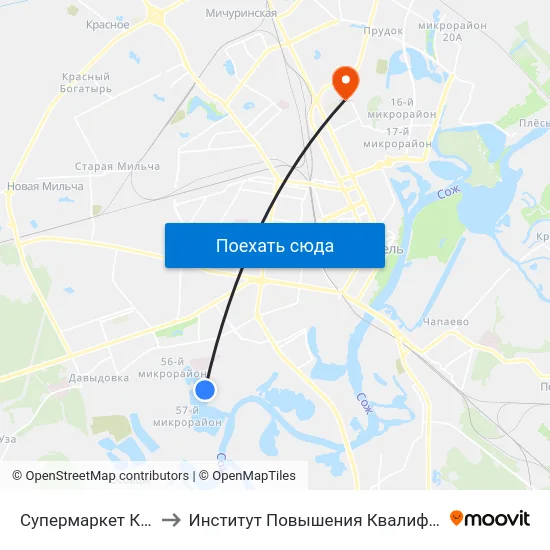 Супермаркет Класс to Институт Повышения Квалификации map