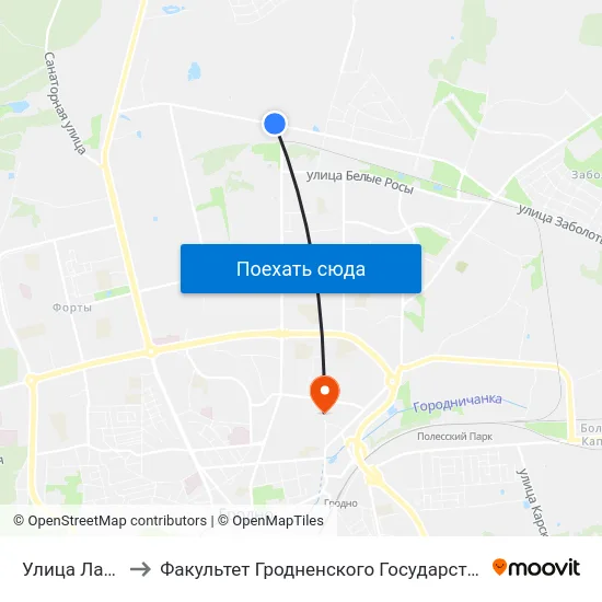 Улица Лапенковская to Факультет Гродненского Государственного Аграрного Университета map
