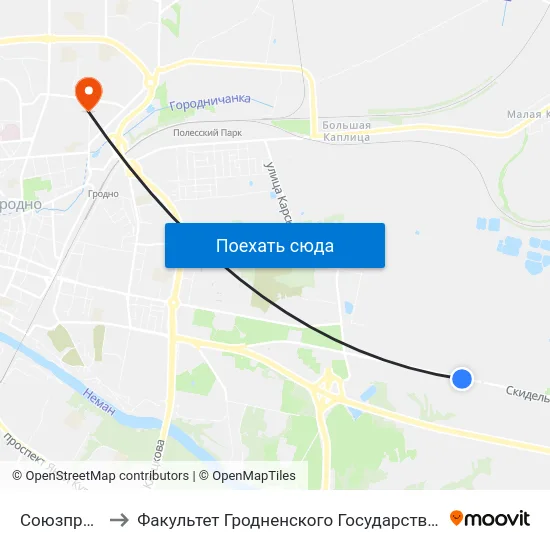Союзпроммонтаж to Факультет Гродненского Государственного Аграрного Университета map