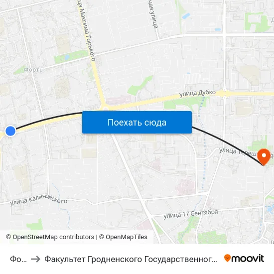 Форты to Факультет Гродненского Государственного Аграрного Университета map