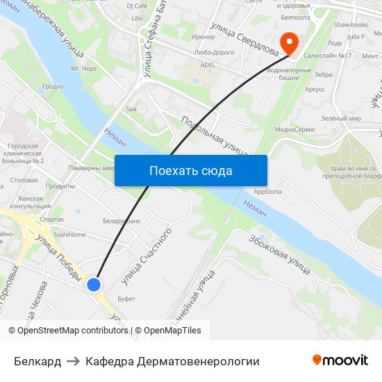 Белкард to Кафедра Дерматовенерологии map