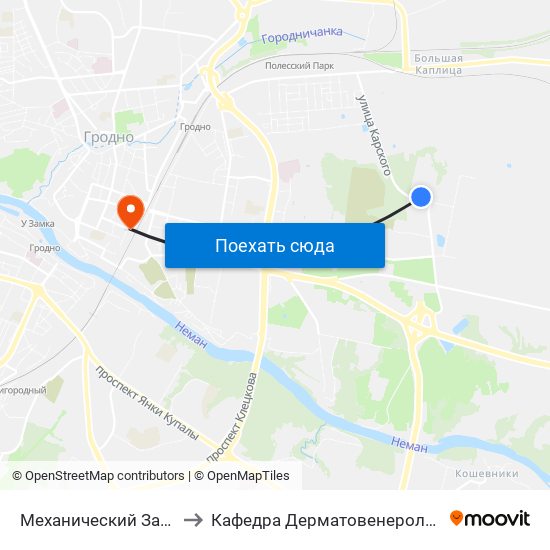 Механический Завод to Кафедра Дерматовенерологии map