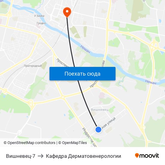 Вишневец-7 to Кафедра Дерматовенерологии map