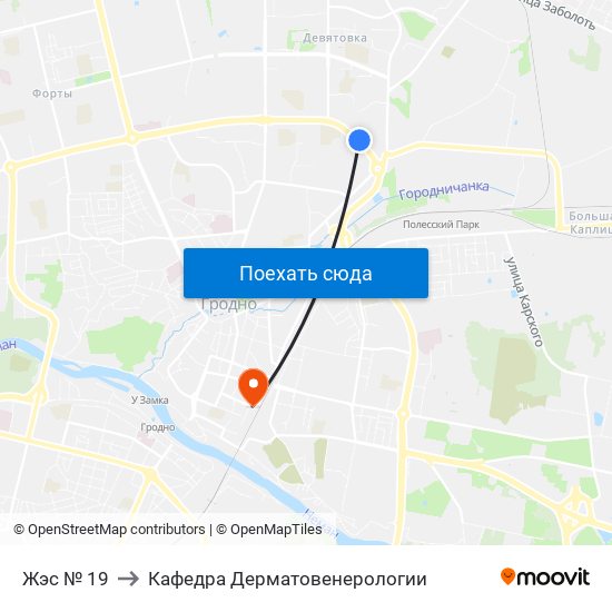 Жэс № 19 to Кафедра Дерматовенерологии map