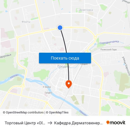 Торговый Центр «Oldcity» to Кафедра Дерматовенерологии map