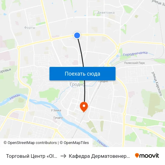 Торговый Центр «Oldcity» to Кафедра Дерматовенерологии map