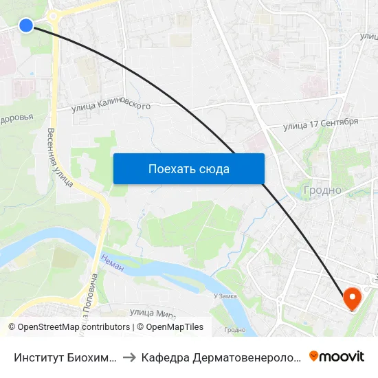 Институт Биохимии to Кафедра Дерматовенерологии map