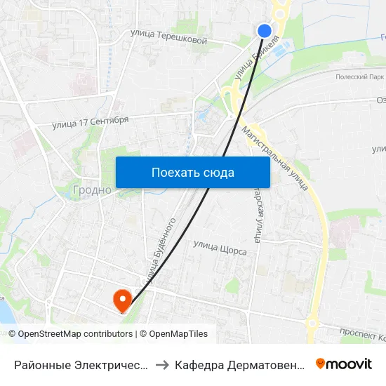 Районные Электрические Сети to Кафедра Дерматовенерологии map