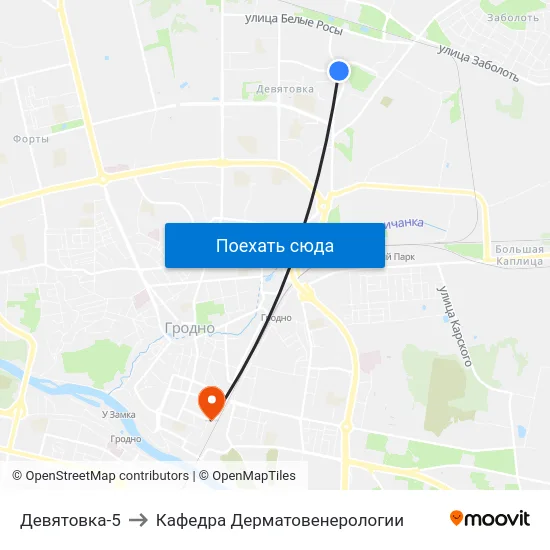 Девятовка-5 to Кафедра Дерматовенерологии map