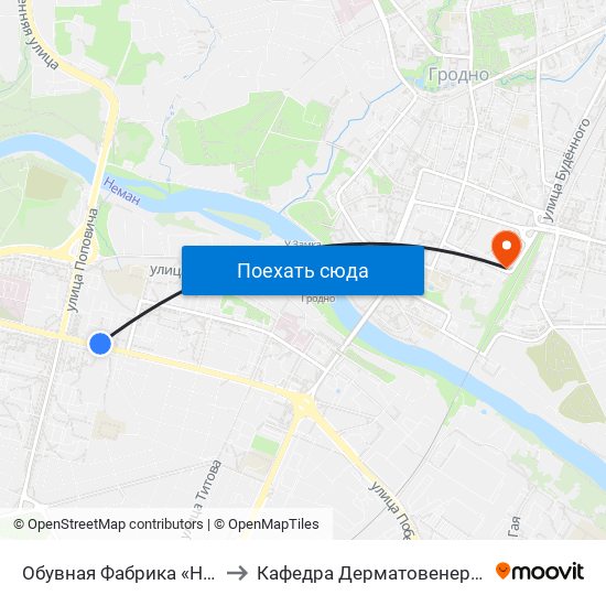 Обувная Фабрика «Неман» to Кафедра Дерматовенерологии map