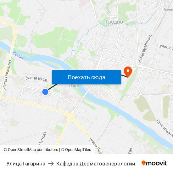 Улица Гагарина to Кафедра Дерматовенерологии map