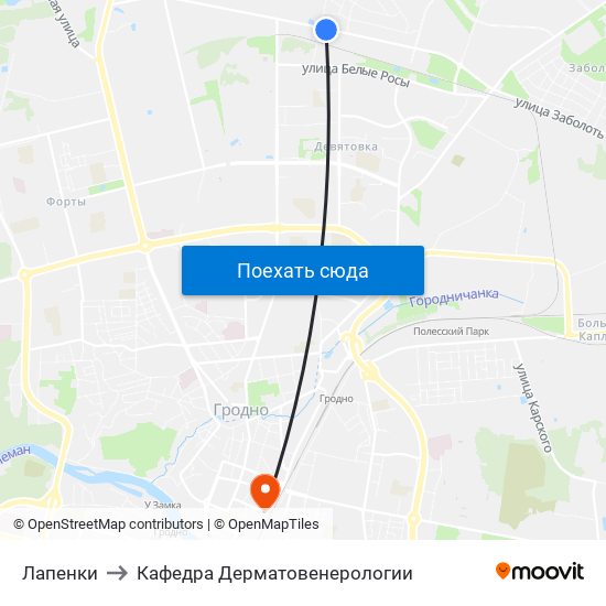 Лапенки to Кафедра Дерматовенерологии map