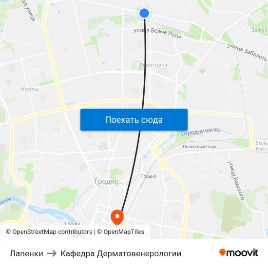 Лапенки to Кафедра Дерматовенерологии map