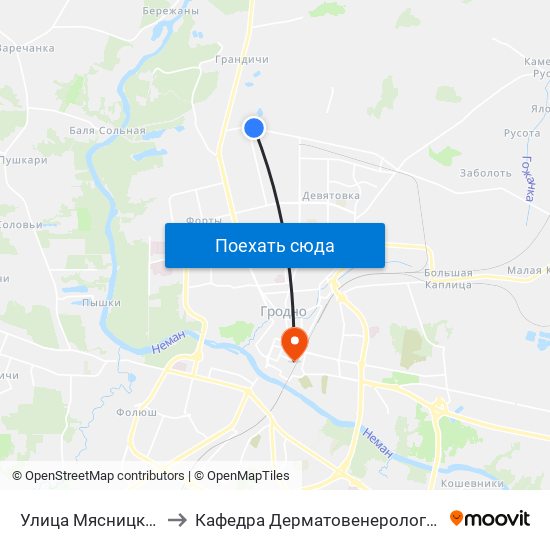 Улица Мясницкая to Кафедра Дерматовенерологии map