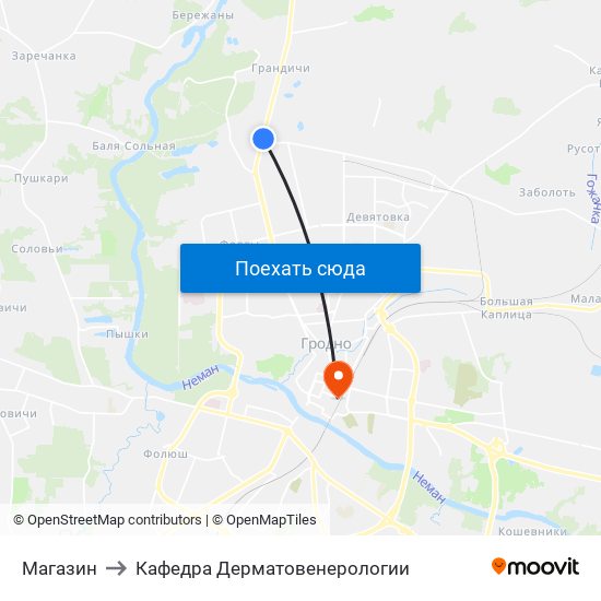 Магазин to Кафедра Дерматовенерологии map