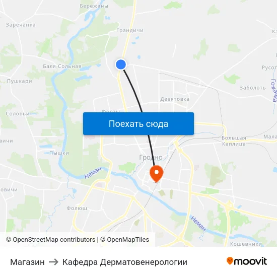 Магазин to Кафедра Дерматовенерологии map