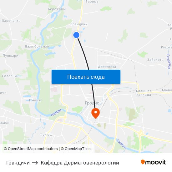 Грандичи to Кафедра Дерматовенерологии map