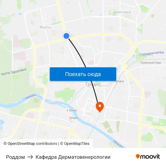 Роддом to Кафедра Дерматовенерологии map