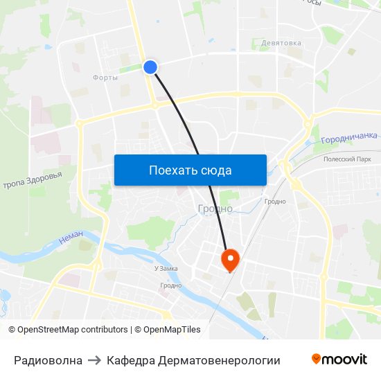 Радиоволна to Кафедра Дерматовенерологии map