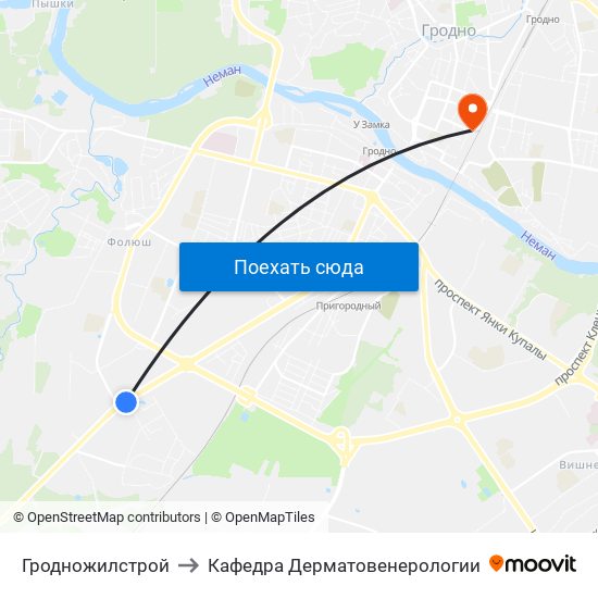 Гродножилстрой to Кафедра Дерматовенерологии map