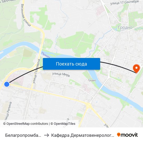 Белагропромбанк to Кафедра Дерматовенерологии map