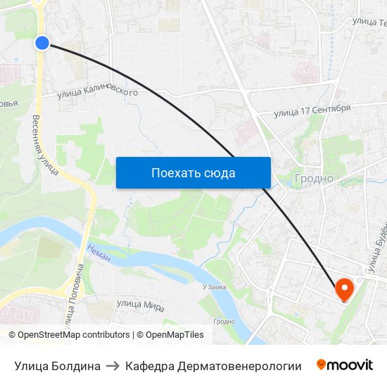 Улица Болдина to Кафедра Дерматовенерологии map