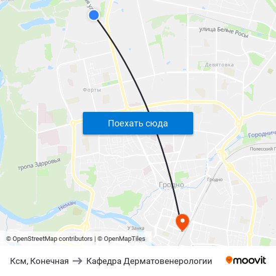 Ксм, Конечная to Кафедра Дерматовенерологии map