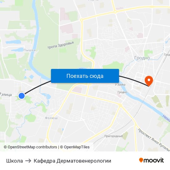 Школа to Кафедра Дерматовенерологии map