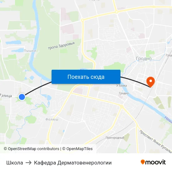 Школа to Кафедра Дерматовенерологии map