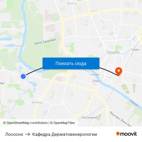 Лососно to Кафедра Дерматовенерологии map