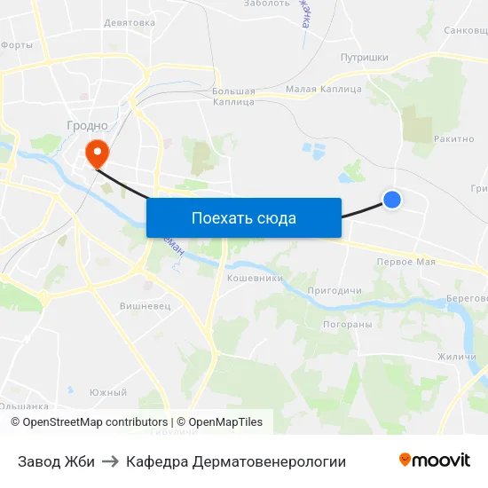 Завод Жби to Кафедра Дерматовенерологии map