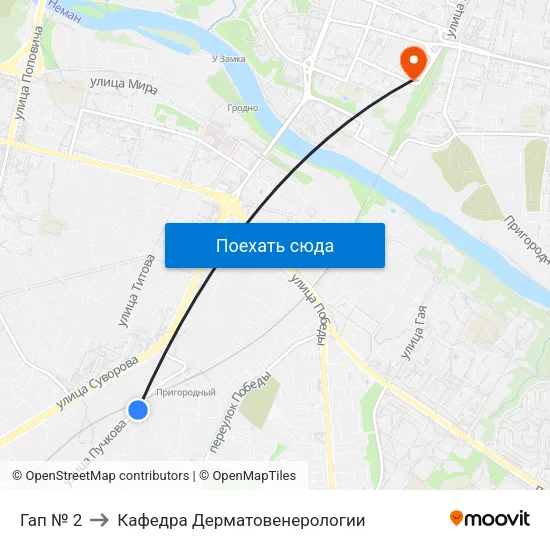 Гап № 2 to Кафедра Дерматовенерологии map